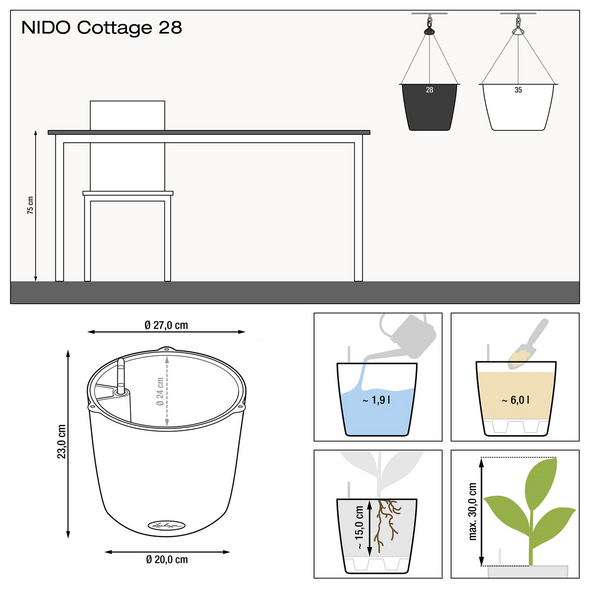 NIDO Cottage 28 Hanging Planter
