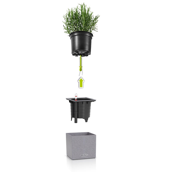 The Canto Stone 14 is the perfect eye-catching planter to show off your favourite greenery. The contrast of rustic stone and natural green has a modern effect and gives small plants the wow-factor. It fits perfectly on small shelves, sideboards or desks