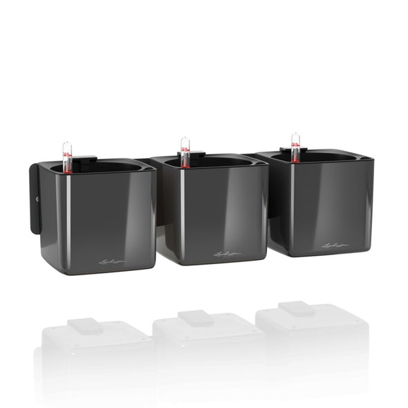 Glossy CUBE Triple Wall Planter Kit